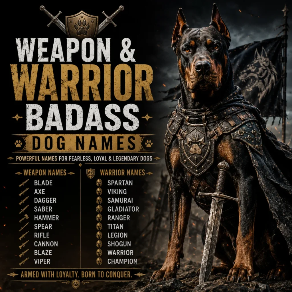 Weapon & Warrior Badass Dog Names
