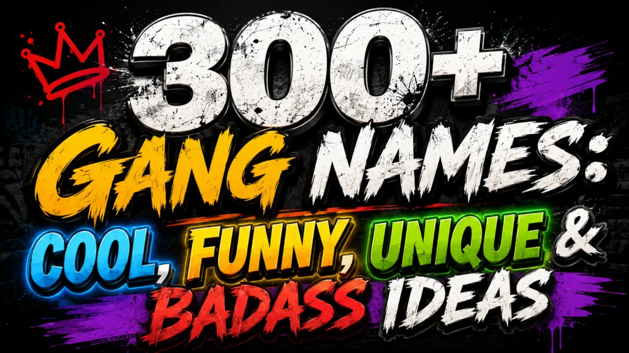 00+ gang names in bold graffiti style featuring cool, funny, unique, and badass ideas