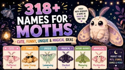 318+ moth names with cute, funny, unique, magical, and nature-inspired ideas