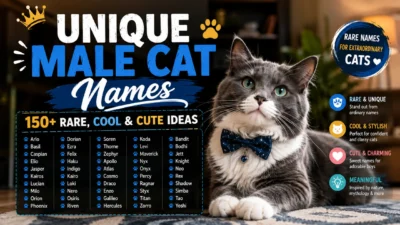 Unique male cat names with 150+ rare, cool, cute, and stylish ideas featuring a gray and white cat