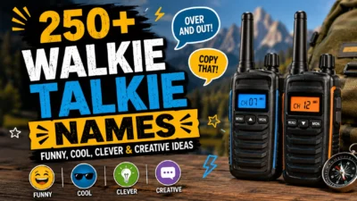 250+ walkie talkie names with funny, cool, clever, and creative ideas featuring two radios