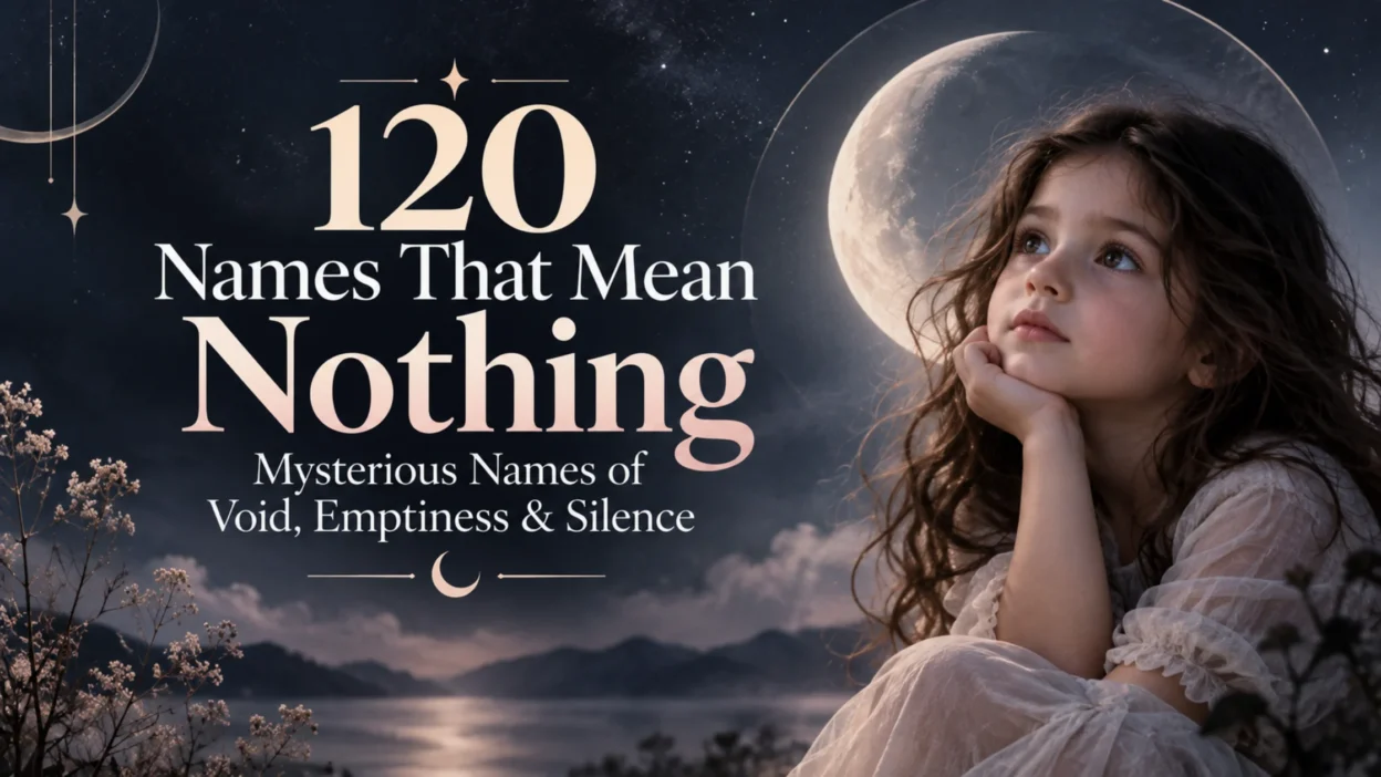 120 names that mean nothing with a girl beneath a moonlit sky symbolizing void, emptiness, and silence