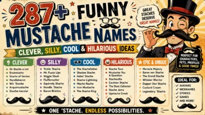 287+ funny mustache names with clever, silly, cool, hilarious, and unique ideas