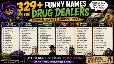 329+ fictional drug dealer names with clever, funny, satirical, and absurd character ideas