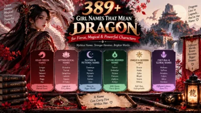 389+ girl names that mean dragon for fierce, magical, powerful, fantasy, and mythical characters
