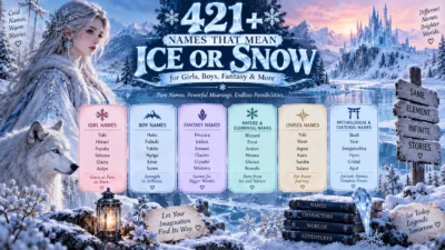 421+ names that mean ice or snow for girls, boys, fantasy characters, nature, and more