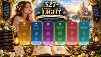 527+ last names that mean light for bright, radiant, meaningful, and powerful characters